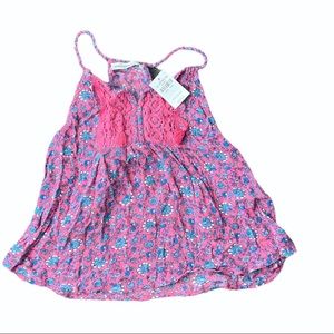 NWT Girls Abercrombie racerback blue pink Small